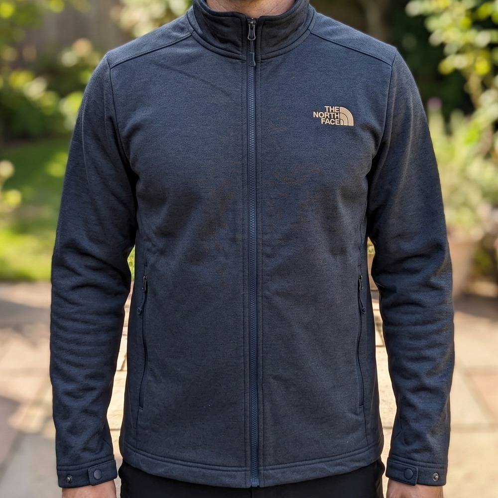 The North Face Mens Full Zip Fleece Jacket Gray Mock Neck Activewear M
